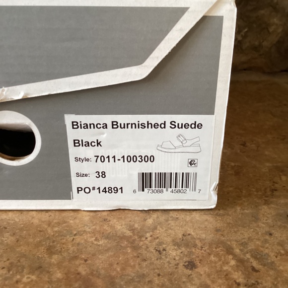 Dansko Bianca Platform Sandal Black Burnished Suede EU 38 US 7.5-8 Women Shoes - Picture 5 of 9